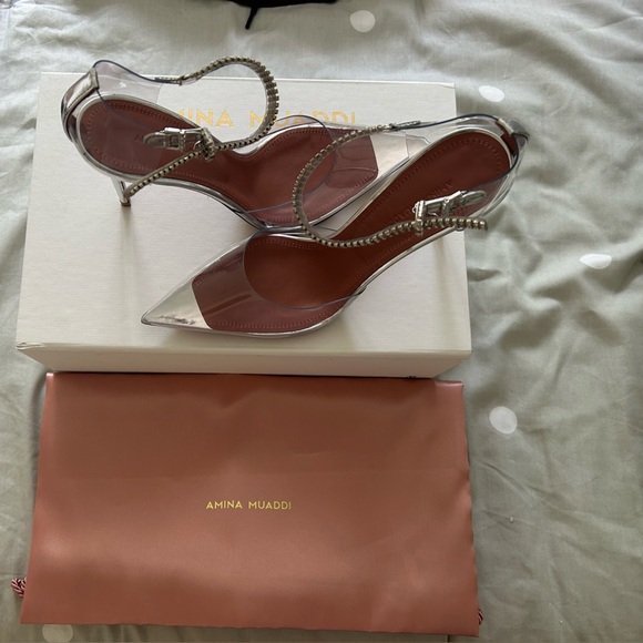 Authentic Amina Muaddi Ursina Glass Pump size 6.5 - Picture 4 of 4